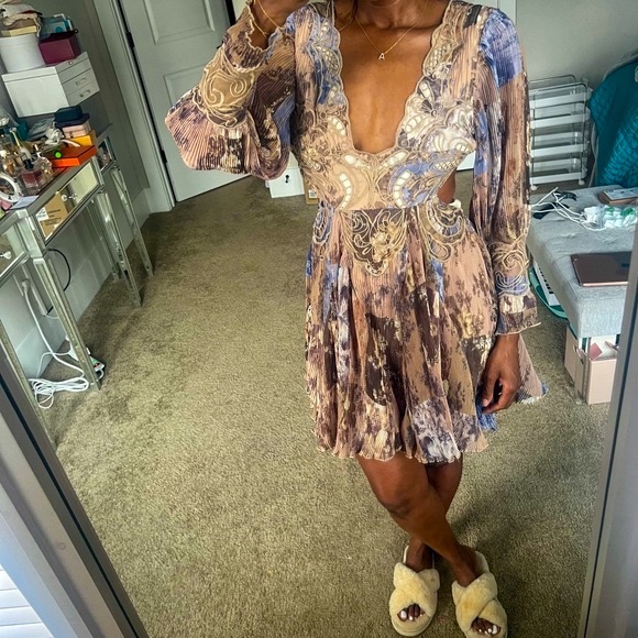 ASOS Embroidered Floral Cutout Mini Dress - Picture 1 of 11